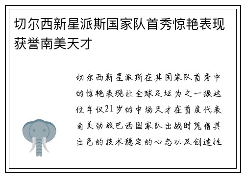 切尔西新星派斯国家队首秀惊艳表现获誉南美天才 切尔西新星派斯国家队首秀惊艳表现获誉南美天才
